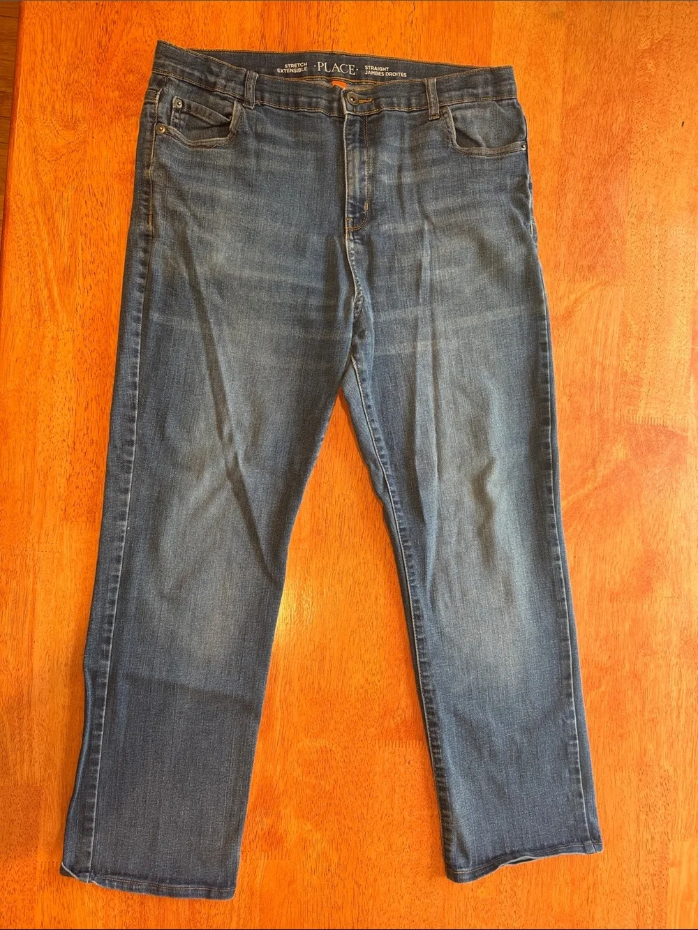 The Children's Place Boys' Dark Blue Straight-Leg Stretch Jeans 20 Husky